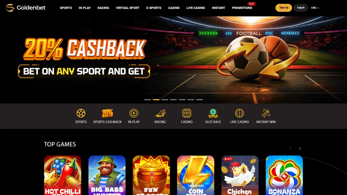 Goldenbet homepage