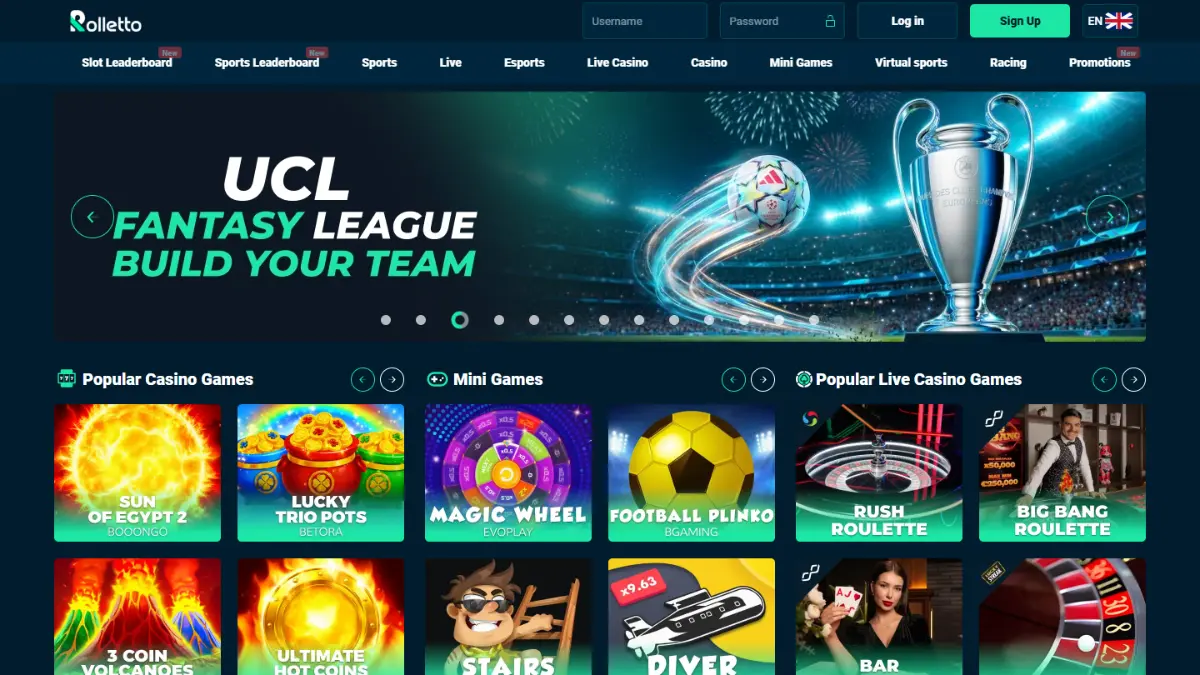 Rolletto homepage