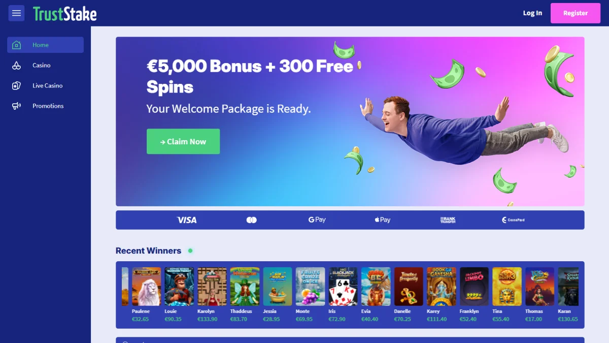 Truststake homepage